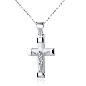 Satin and High Polish Crucifix