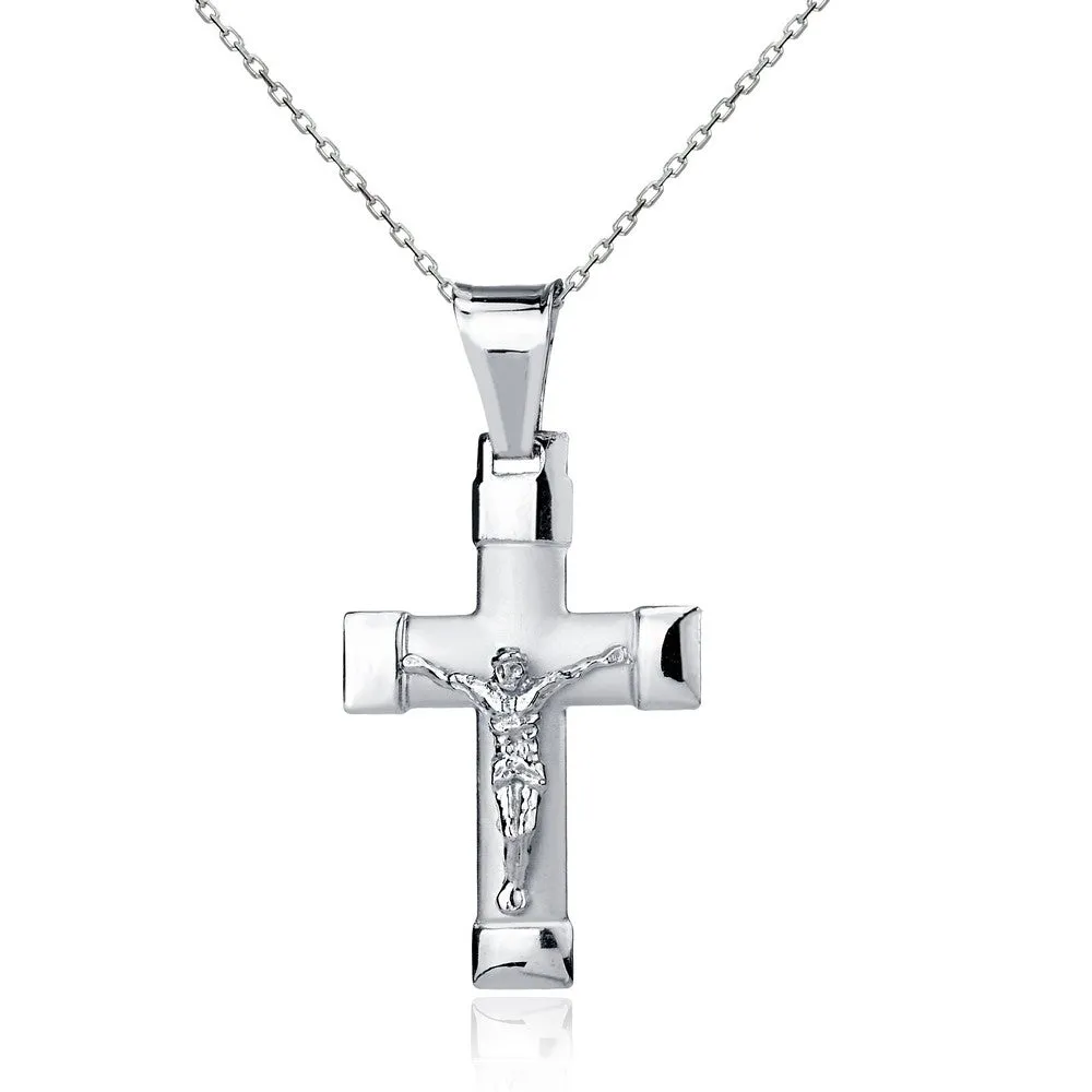 Satin and High Polish Crucifix