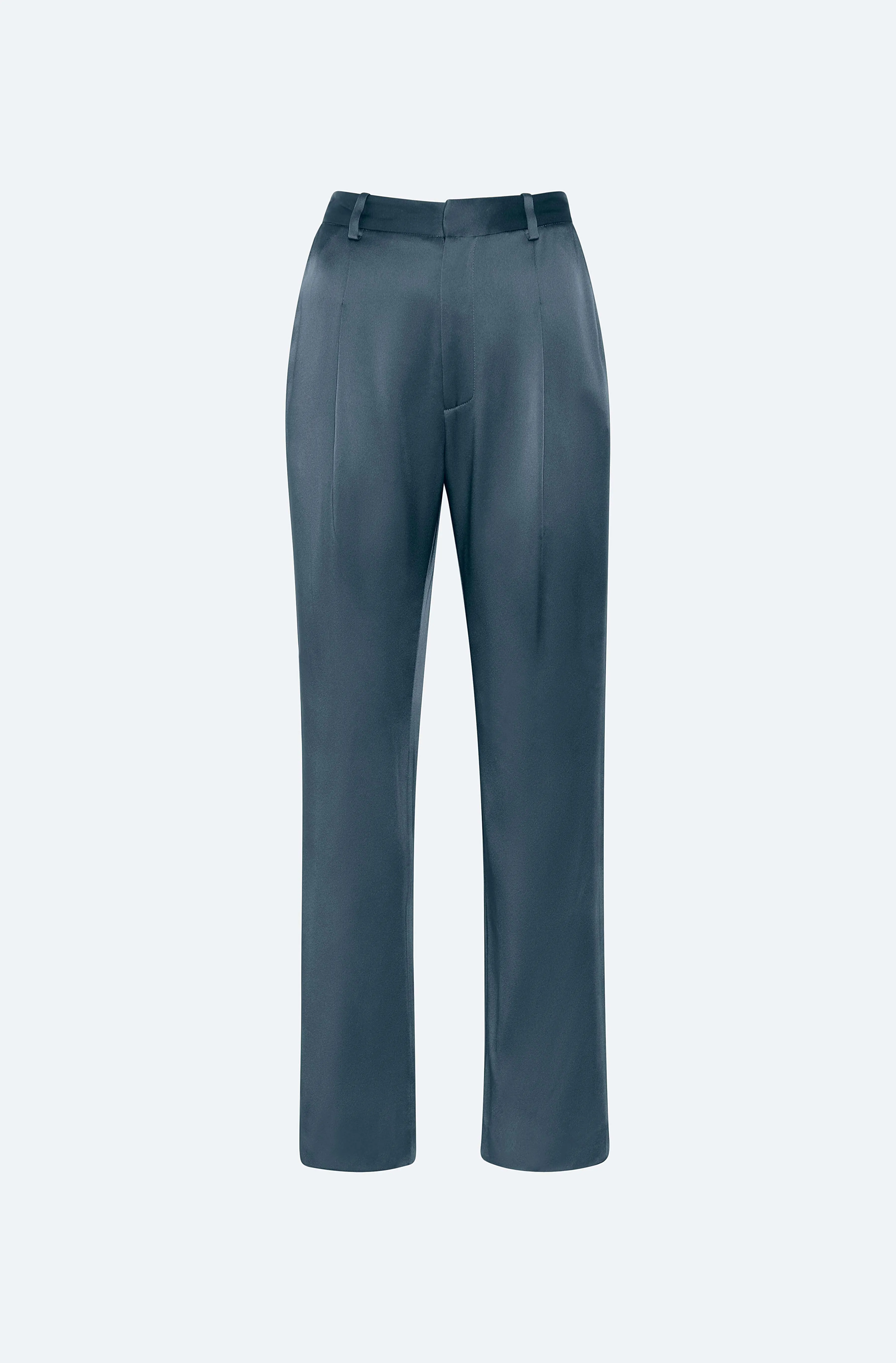 Satin Tapered Pleated Pant