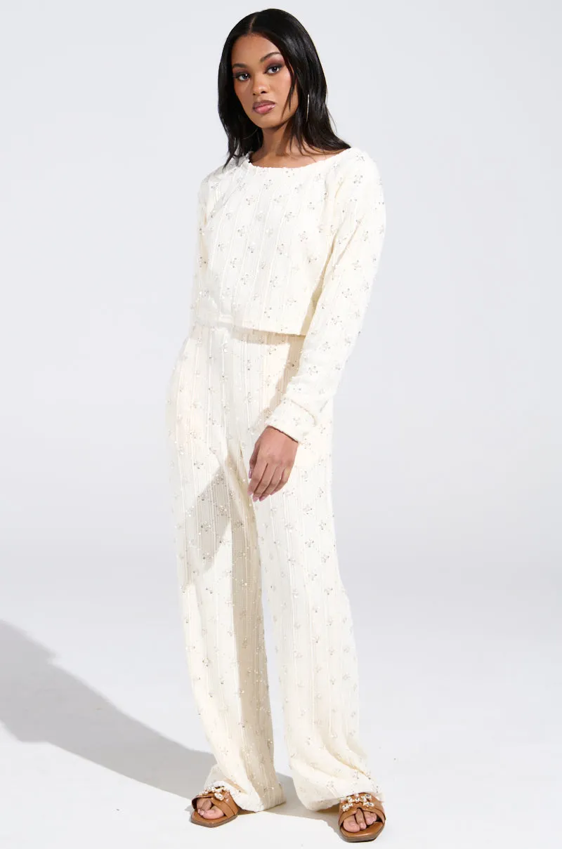 SHINE BRIGHT PEARL BOAT NECK SWEATER
