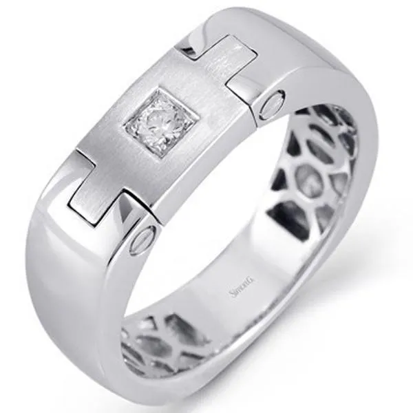 Simon G. Men's Diamond European Shank Wedding Band
