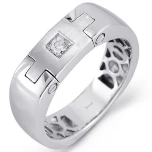 Simon G. Men's Diamond European Shank Wedding Band