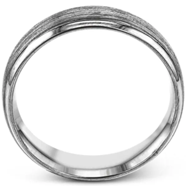 Simon G. Men's Gray Gold Satin Finish Wedding Band