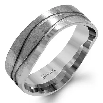 Simon G. White & Rose Gold Two-Tone "Wave" Wedding Band