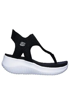 Skechers womens Ultra Flex - Spring Motion BLACK Sandals