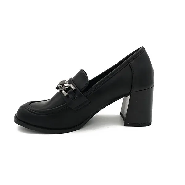 Slip On Loafer On Block Heel - 1044