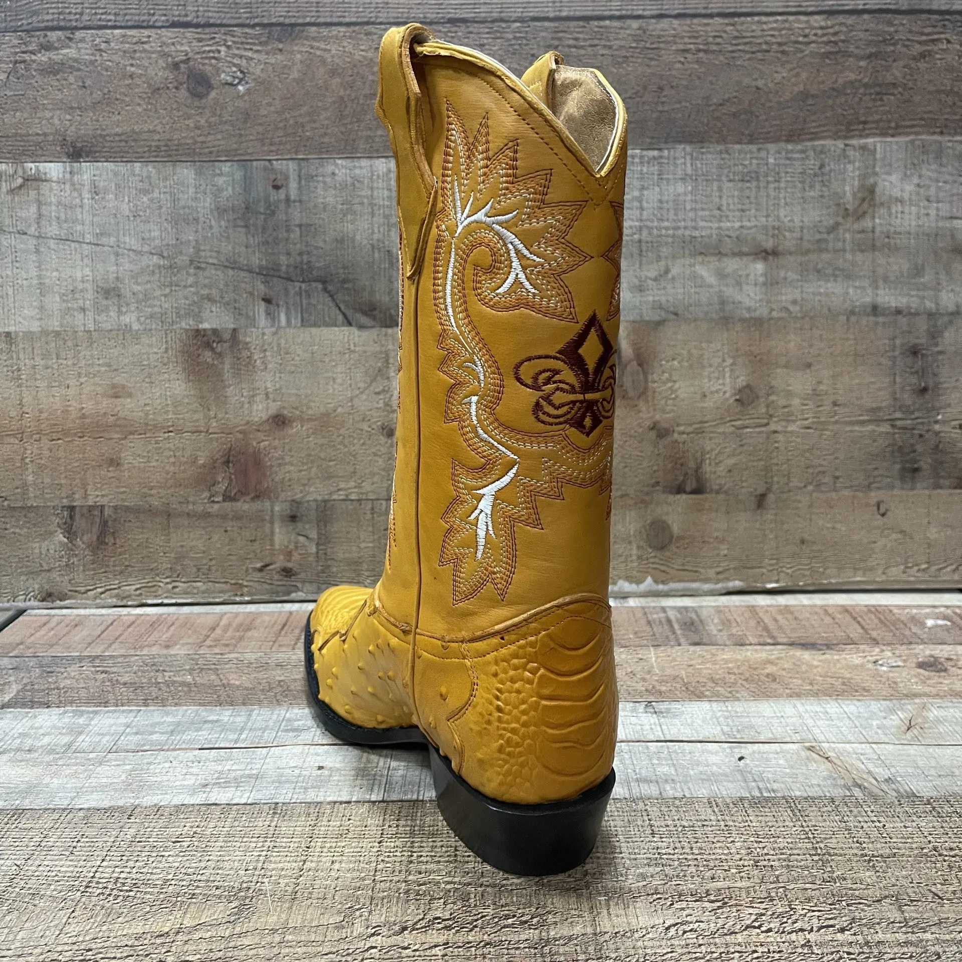 Special Discount: Men's Cowboy Western Ostrich Foot Print Pointed Boots Bota Avestruz Vaquera Puntal Est.099 Pata
