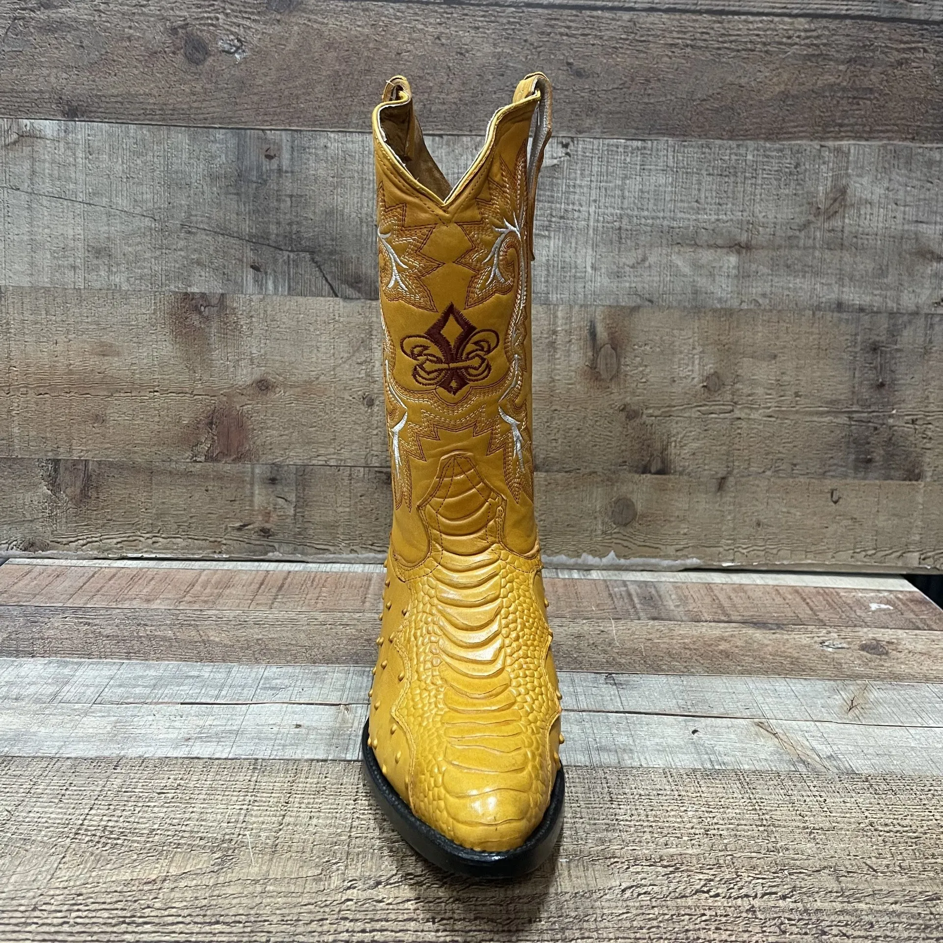 Special Discount: Men's Cowboy Western Ostrich Foot Print Pointed Boots Bota Avestruz Vaquera Puntal Est.099 Pata