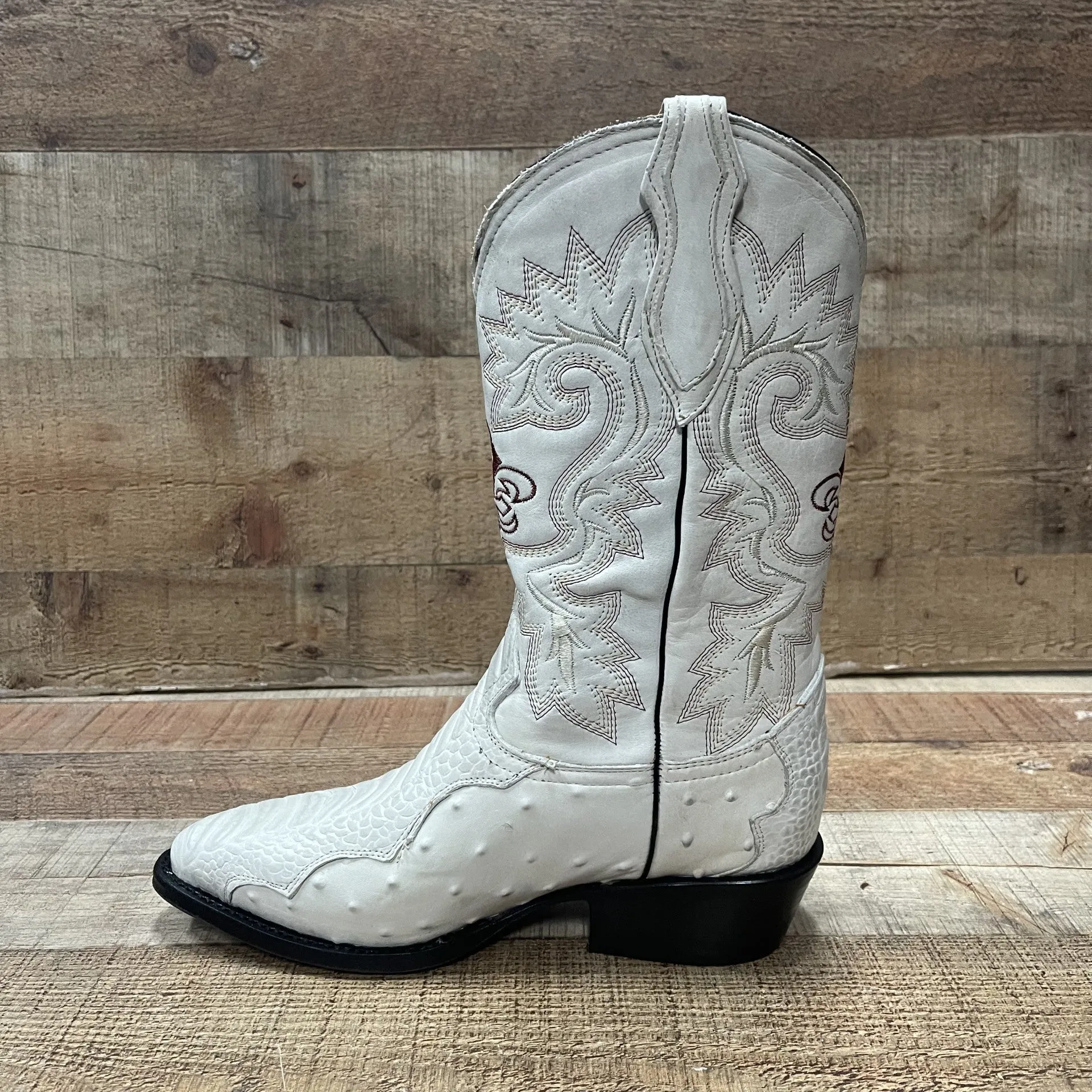 Special Discount: Men's Cowboy Western Ostrich Foot Print Pointed Boots Bota Avestruz Vaquera Puntal Est.099 Pata