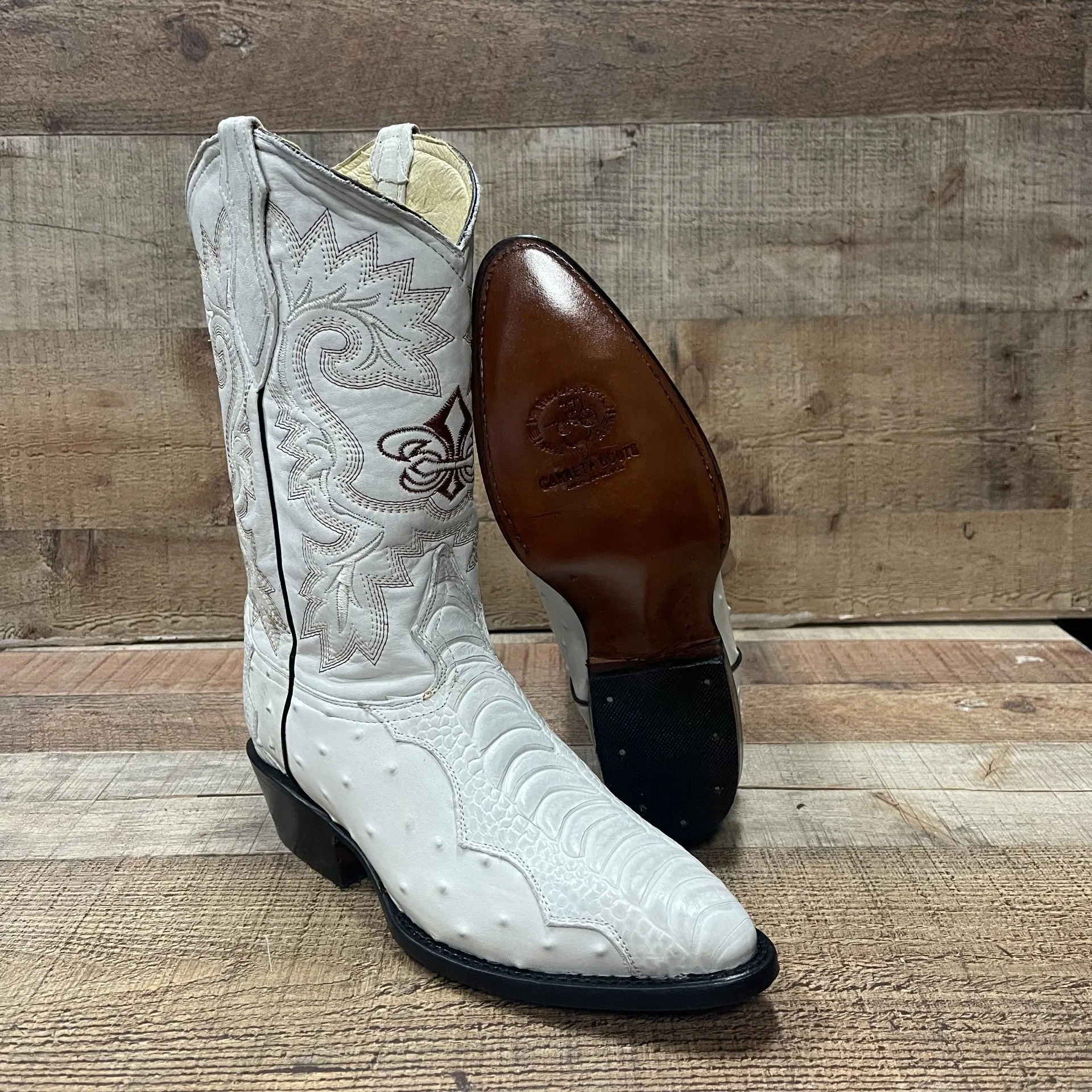 Special Discount: Men's Cowboy Western Ostrich Foot Print Pointed Boots Bota Avestruz Vaquera Puntal Est.099 Pata
