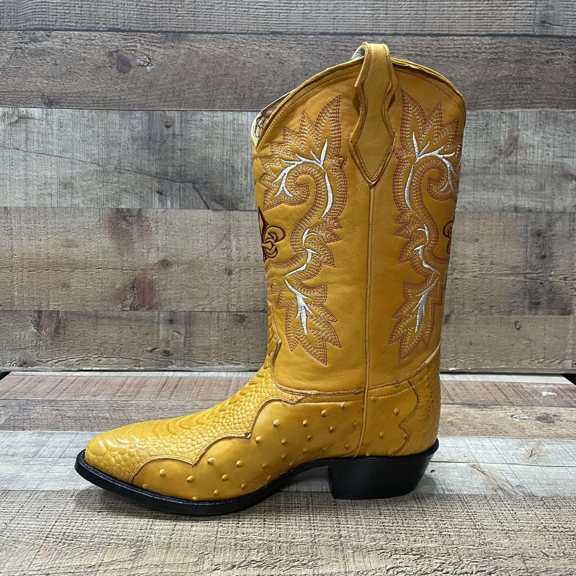 Special Discount: Men's Cowboy Western Ostrich Foot Print Pointed Boots Bota Avestruz Vaquera Puntal Est.099 Pata