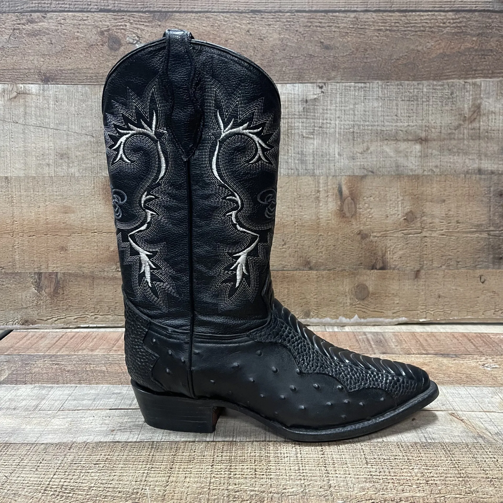 Special Discount: Men's Cowboy Western Ostrich Foot Print Pointed Boots Bota Avestruz Vaquera Puntal Est.099 Pata
