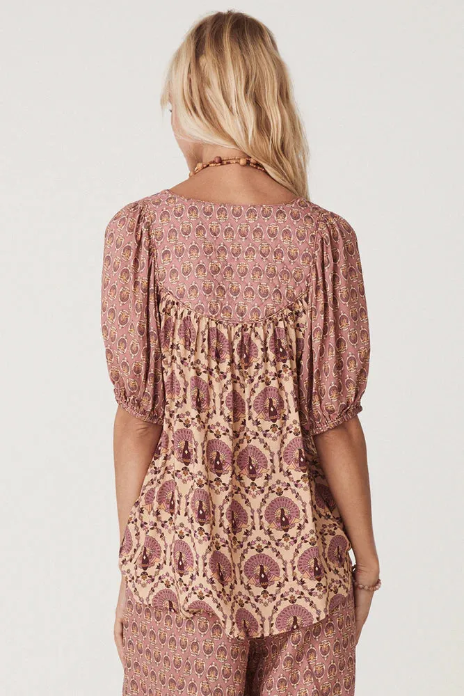SPELL - Chateau Short Sleeve Blouse - Grape