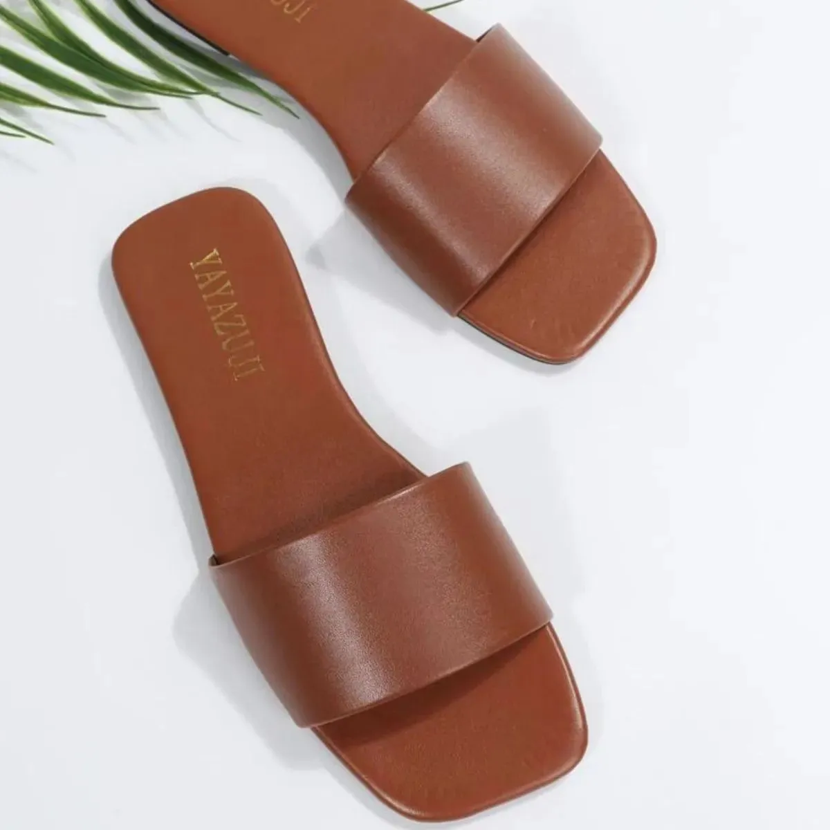 Square Open Toe Flats Sandals