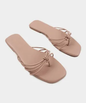 Square Toe Flats with Knot Detail