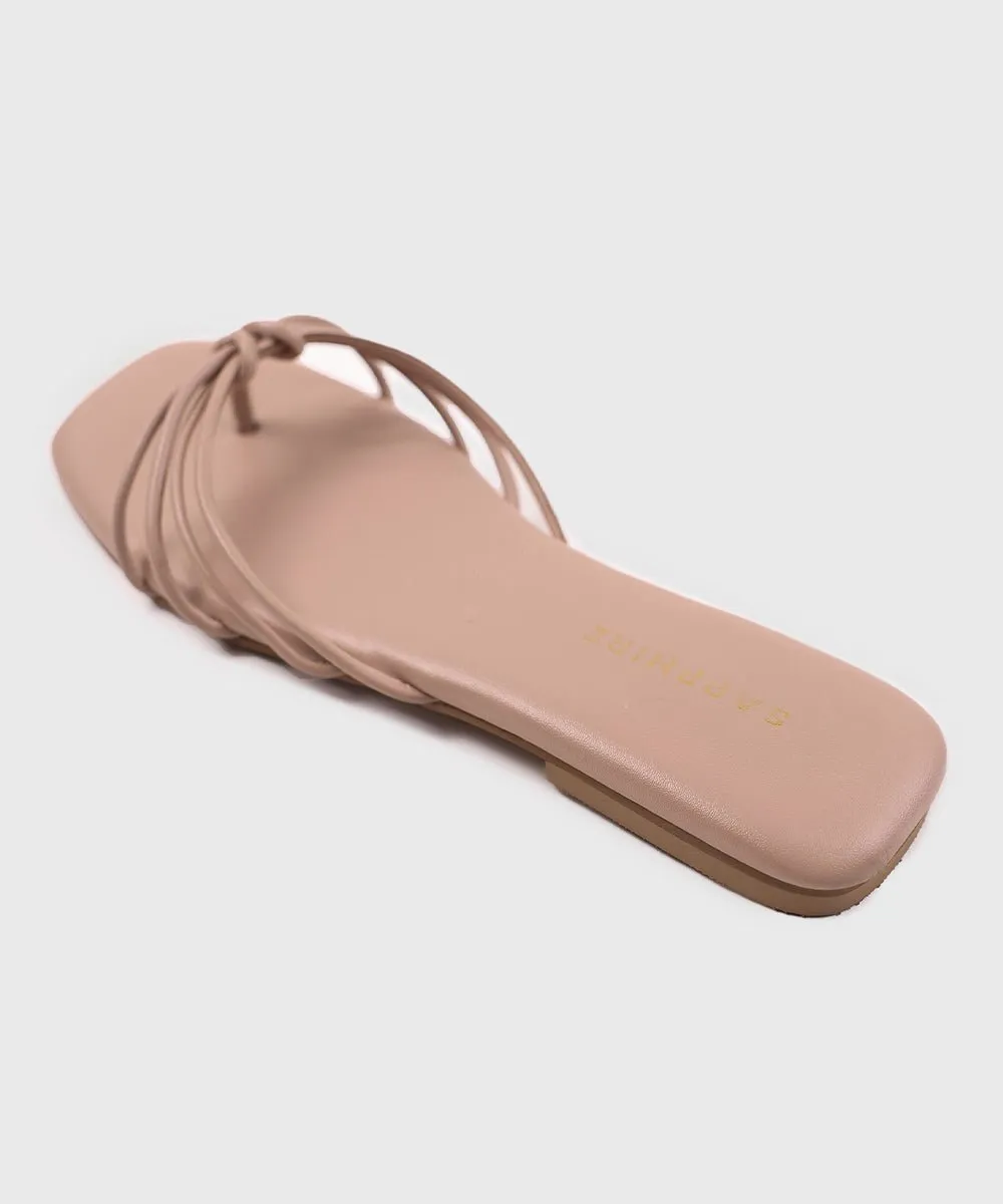 Square Toe Flats with Knot Detail