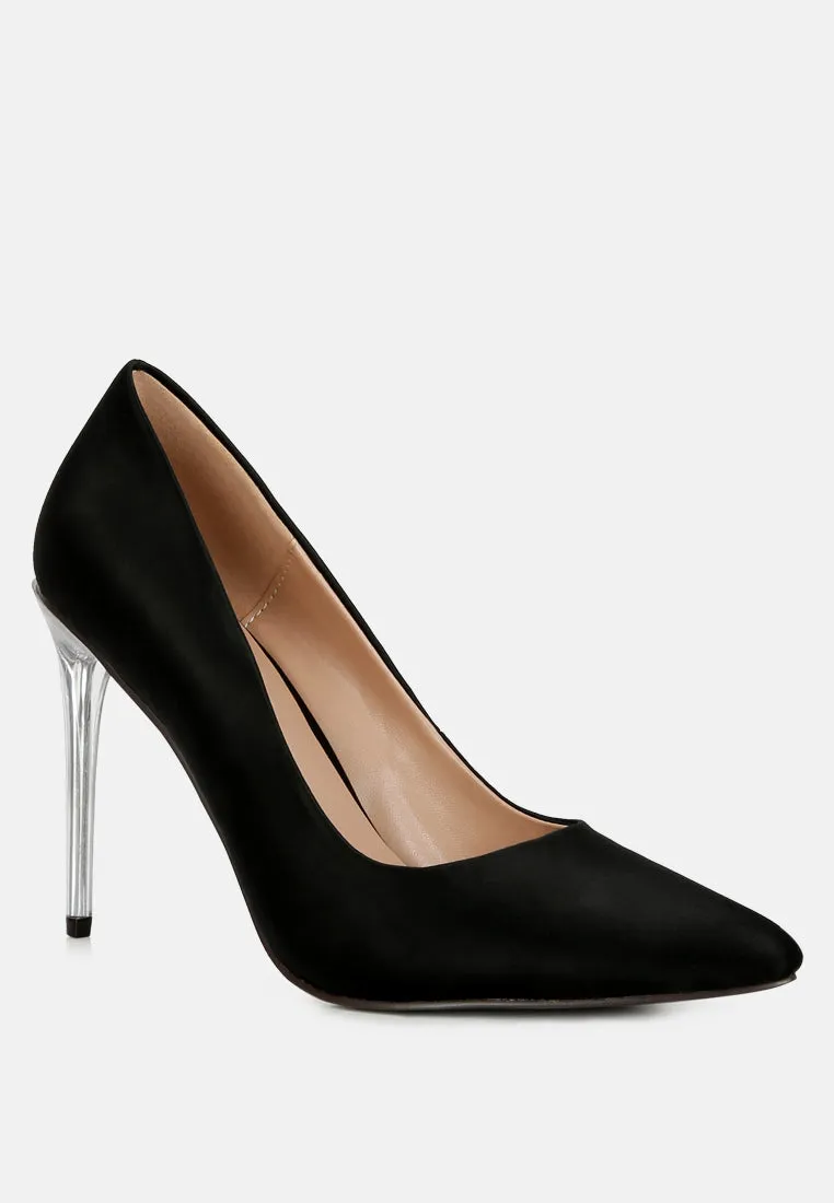Stakes Clear High Heel Satin Pump Heels By Ruw