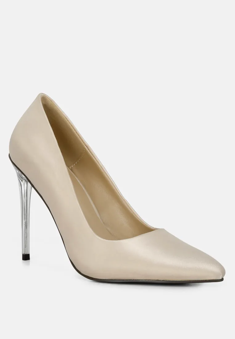 Stakes Clear High Heel Satin Pump Heels By Ruw