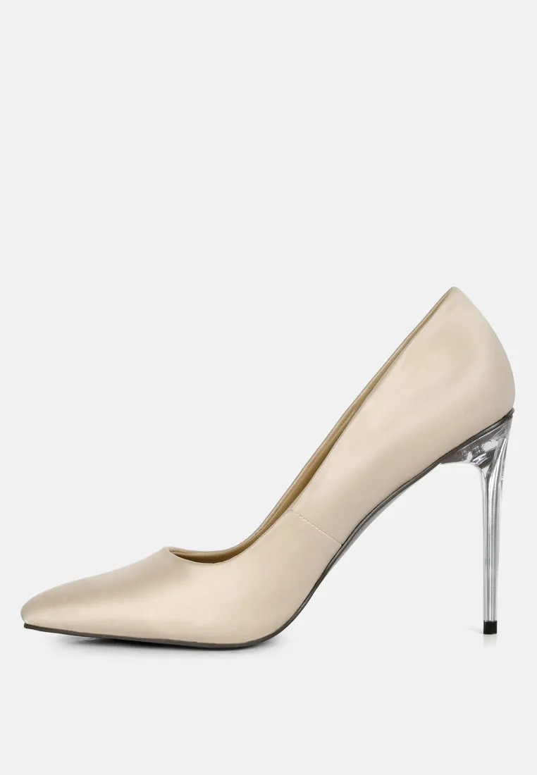 Stakes Clear High Heel Satin Pump Heels By Ruw