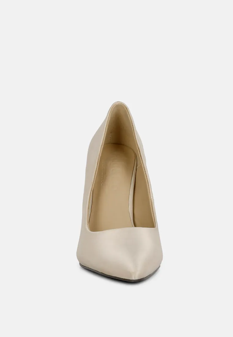 Stakes Clear High Heel Satin Pump Heels By Ruw