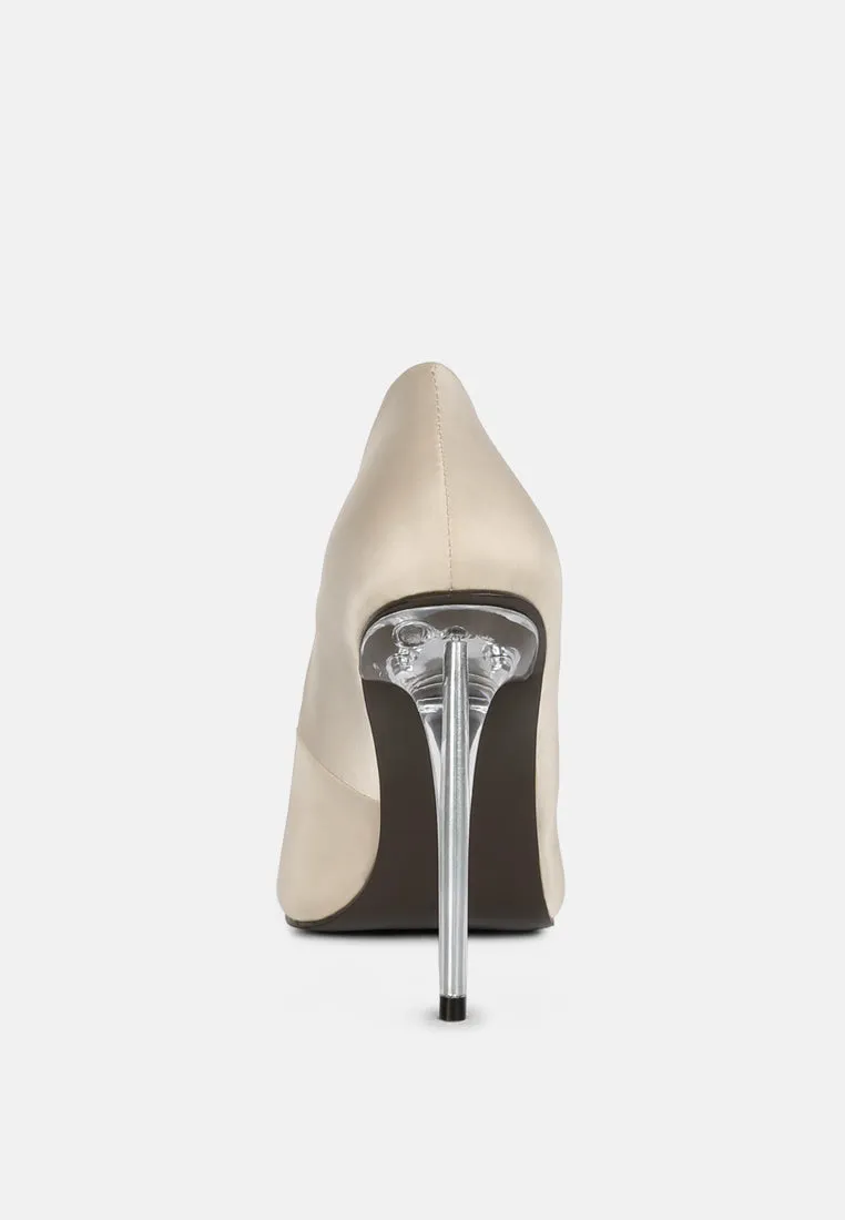 Stakes Clear High Heel Satin Pump Heels By Ruw