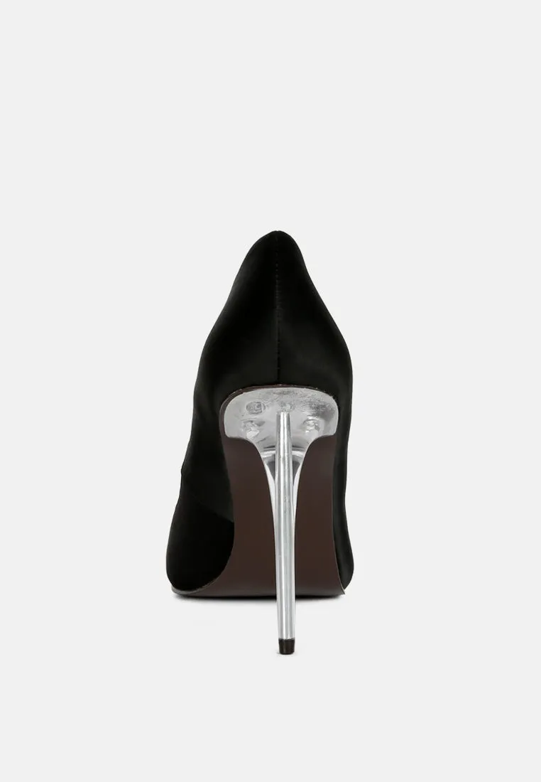 Stakes Clear High Heel Satin Pump Heels By Ruw