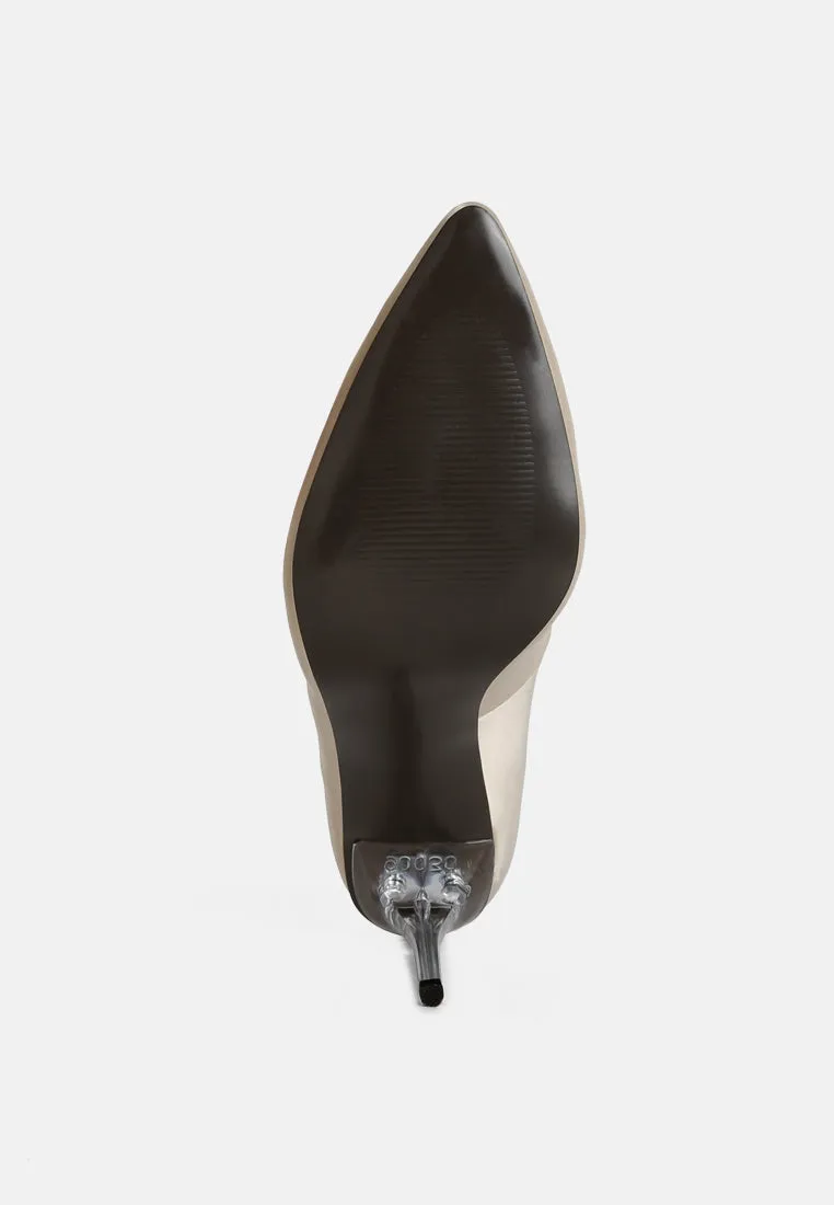 Stakes Clear High Heel Satin Pump Heels By Ruw