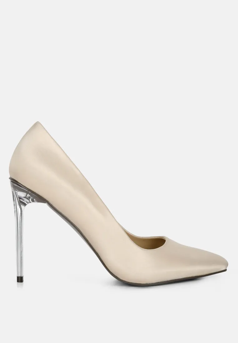 Stakes Clear High Heel Satin Pump Heels By Ruw