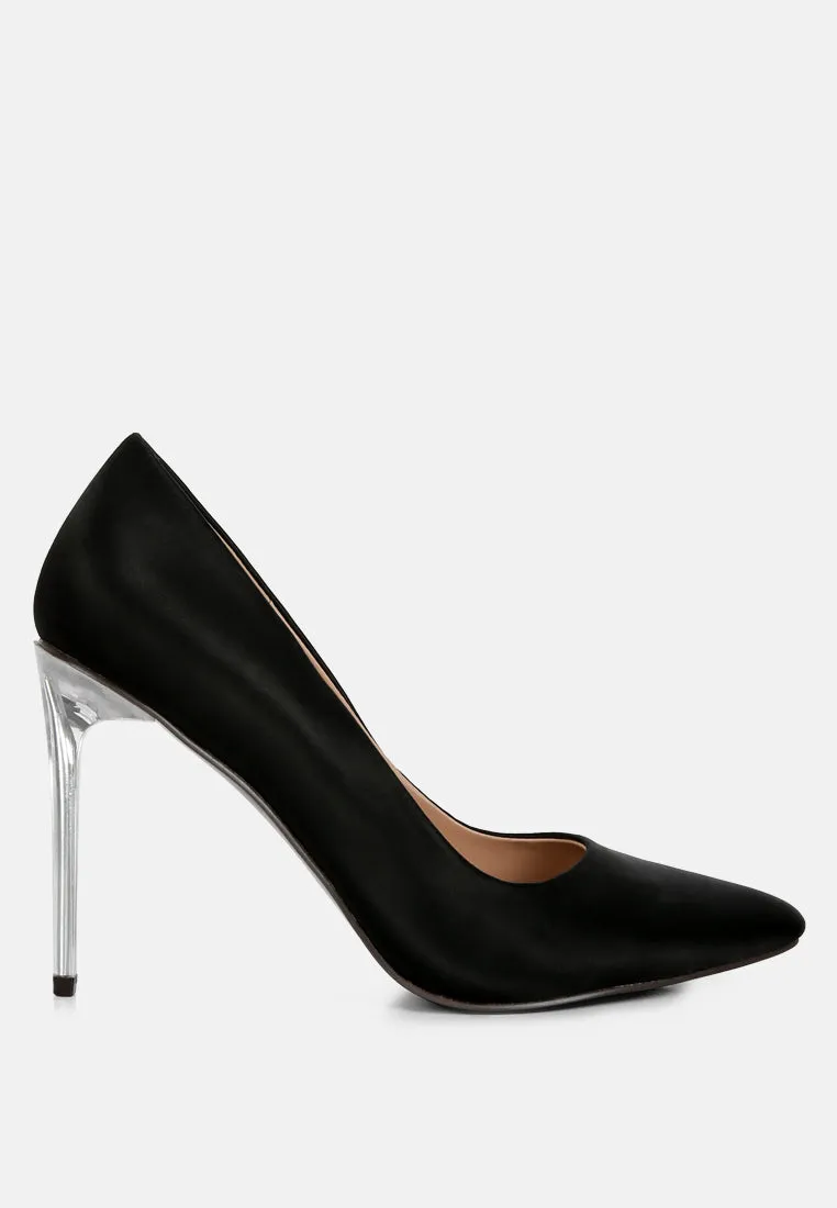 Stakes Clear High Heel Satin Pump Heels By Ruw