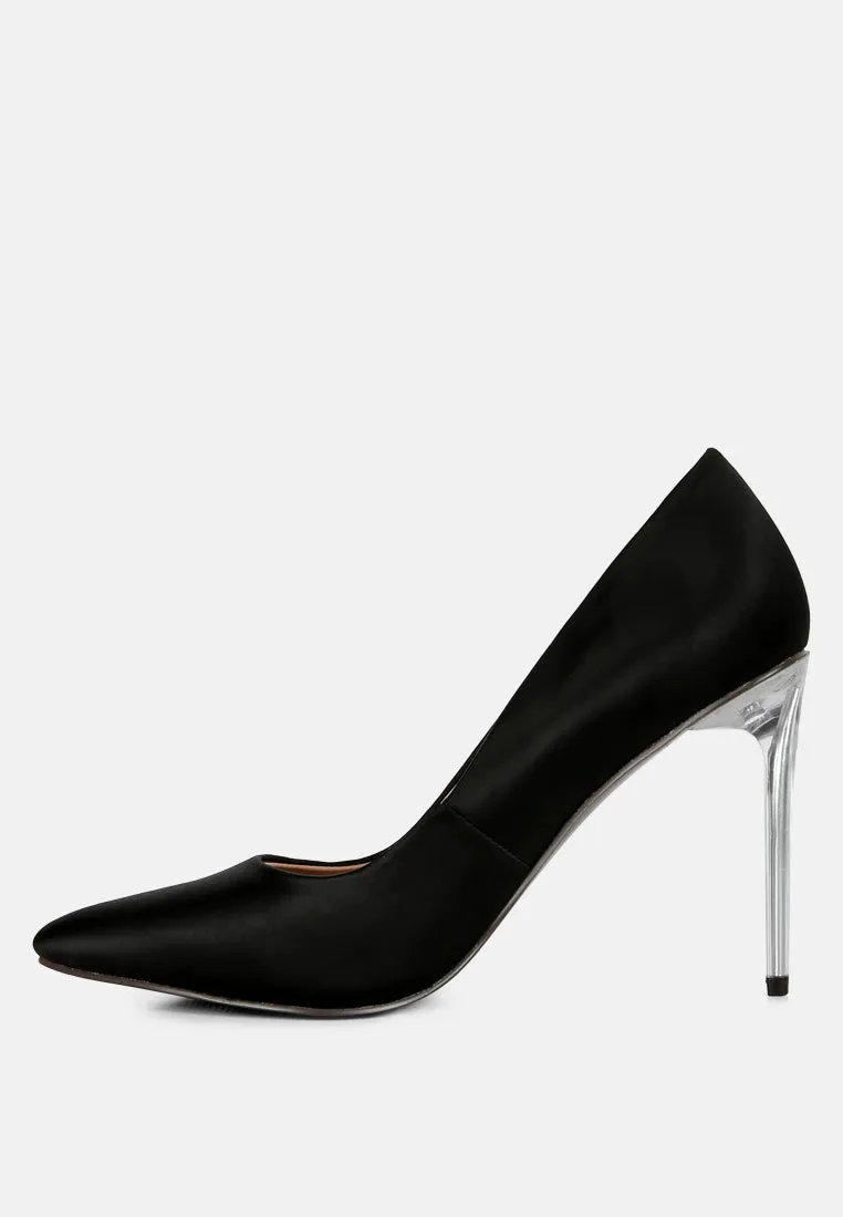 Stakes Clear High Heel Satin Pump Heels By Ruw