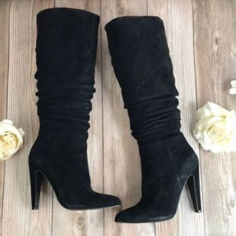 Steve Madden Black Suede Boots 6.5M