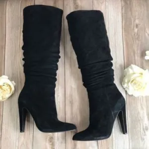 Steve Madden Black Suede Boots 6.5M