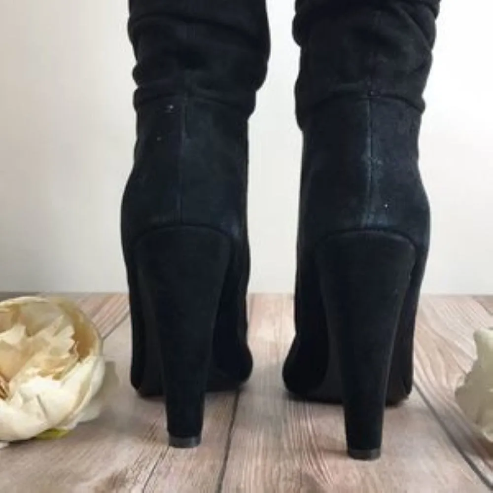 Steve Madden Black Suede Boots 6.5M