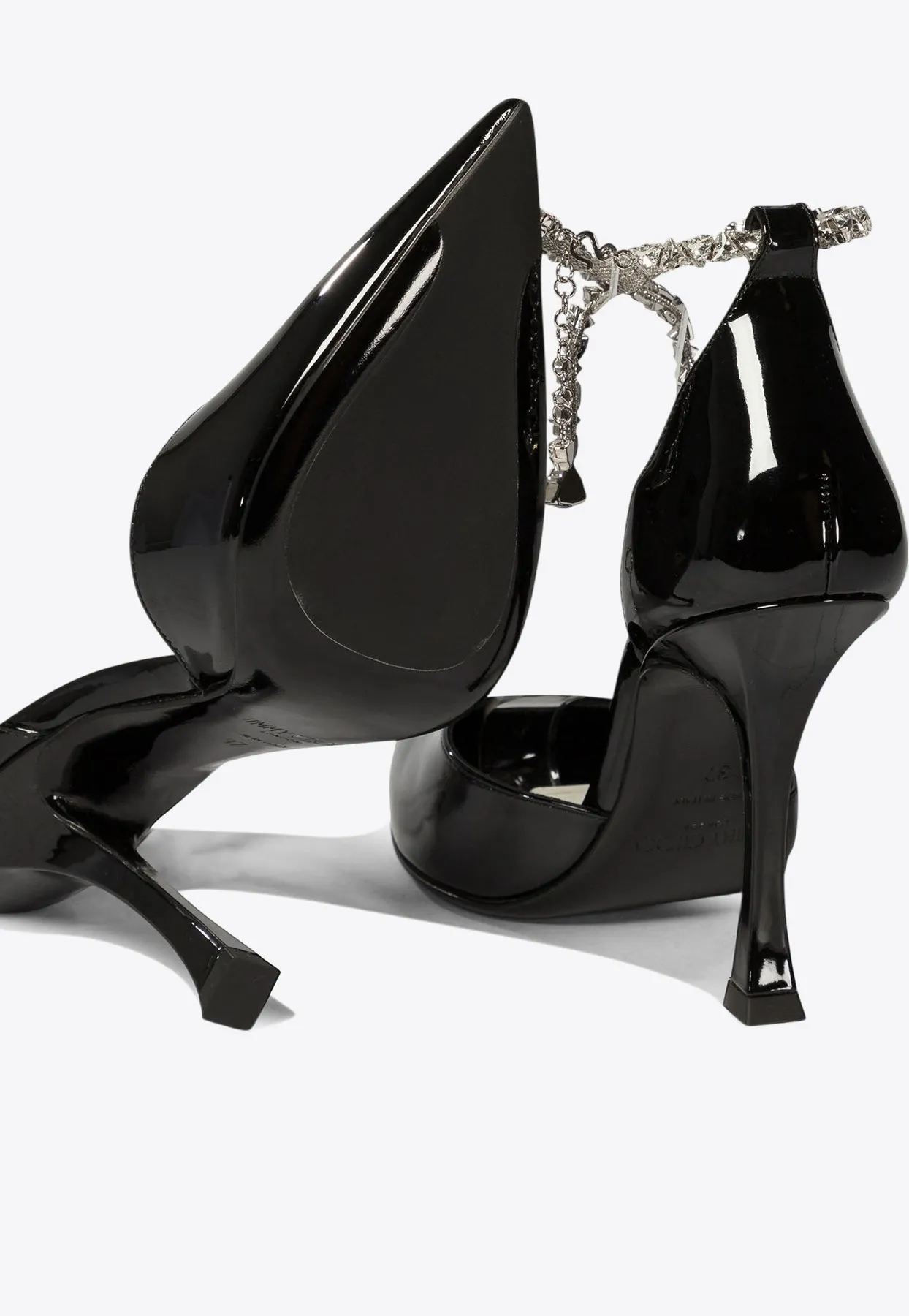 Stevie 100 Crystal-Embellished Pumps in Patent Leather