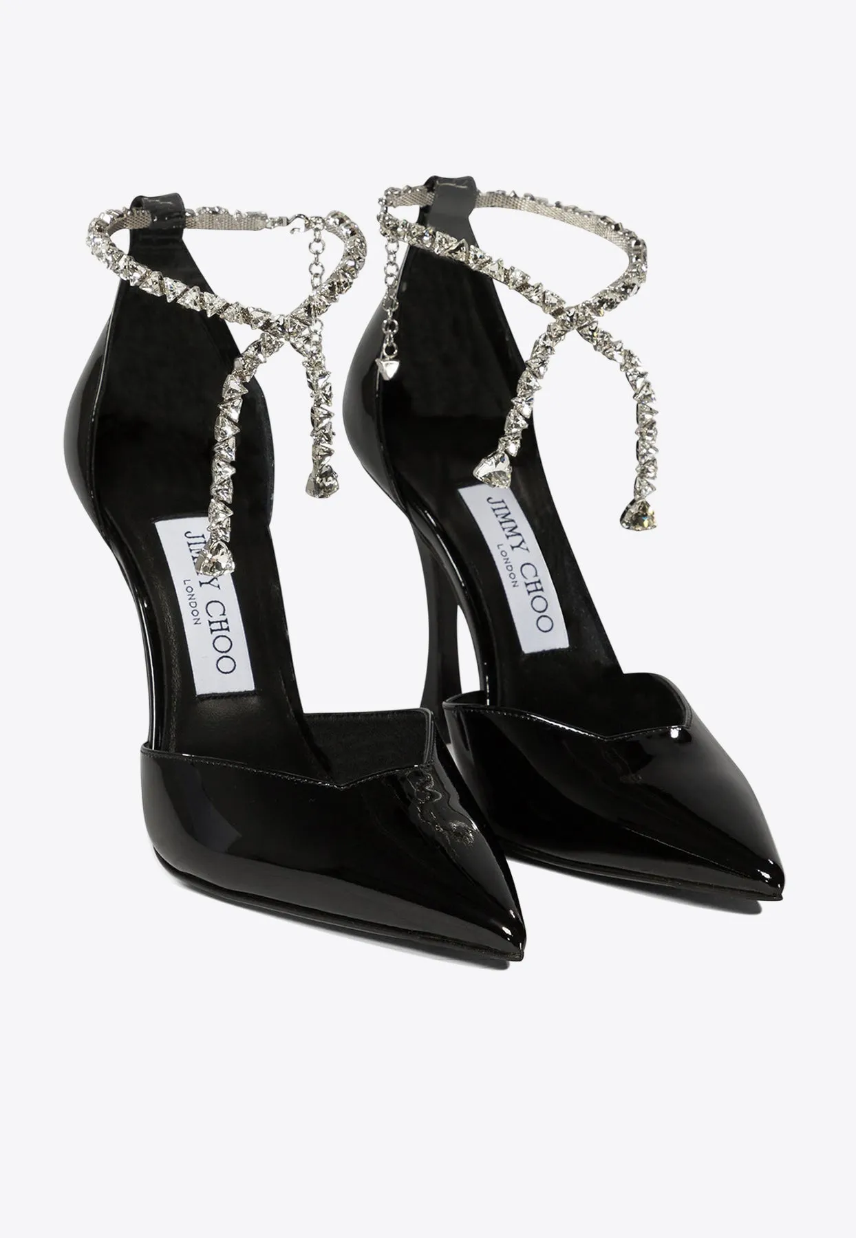 Stevie 100 Crystal-Embellished Pumps in Patent Leather