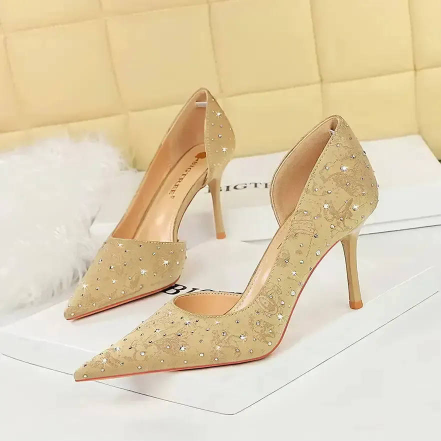 Stiletto High Heels Pointed Toe Pumps Party Wedding Shoes