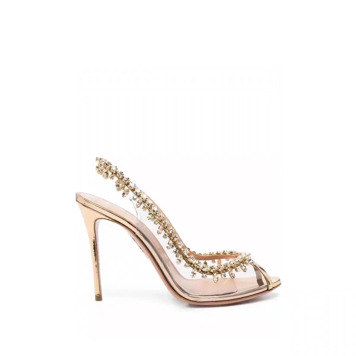 Stiletto High Heels Rhinestone Back Strap Sandals
