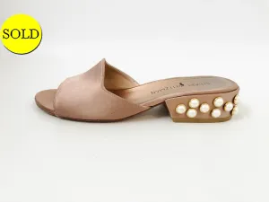 Stuart Weitzman Satin Embellished Mule Size 7