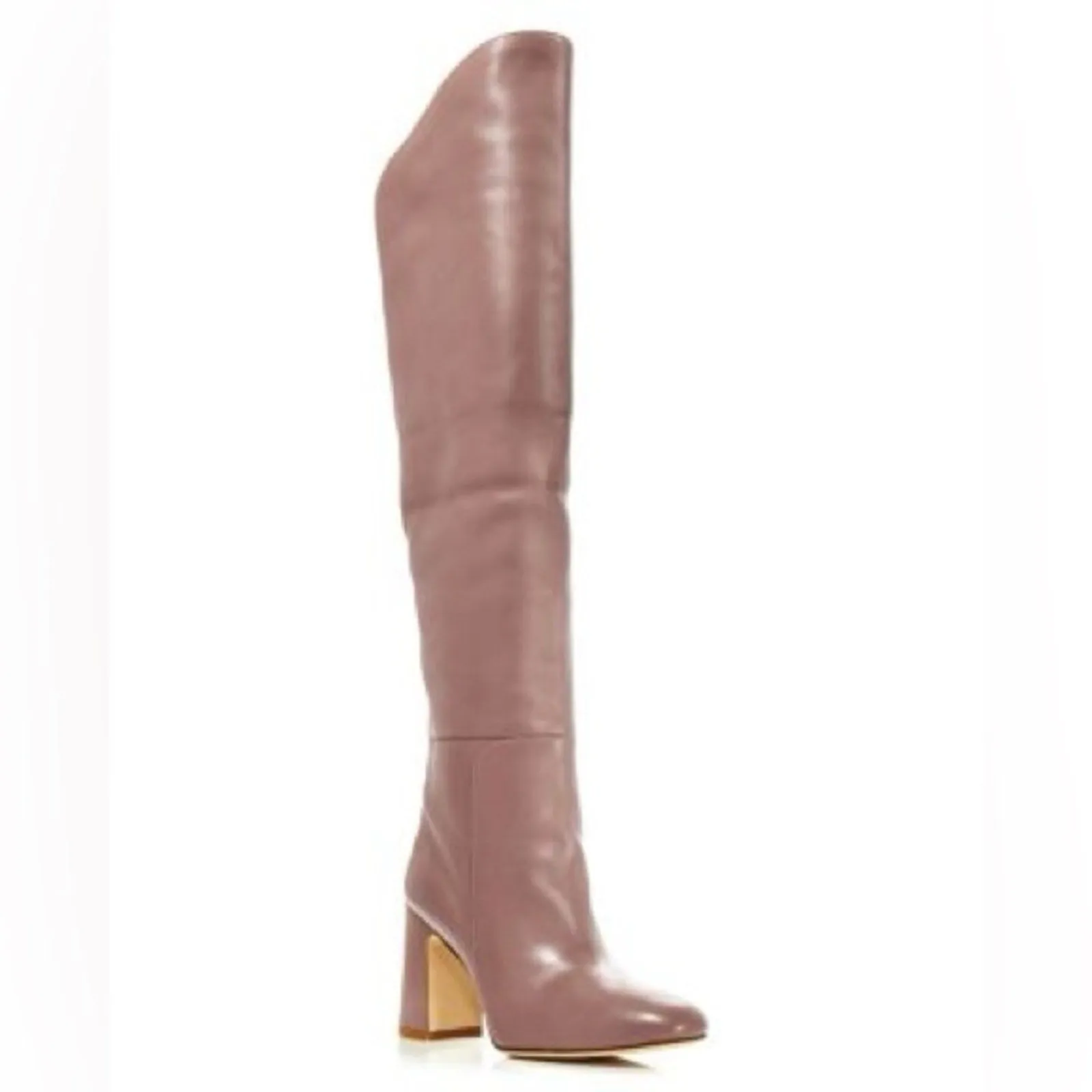 STUART WEITZMAN Women's Lucinda Taupe Fold-Over Knee-High Boots – Size 9.5