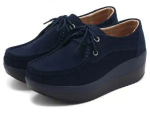Suede Flats with Thick Sole