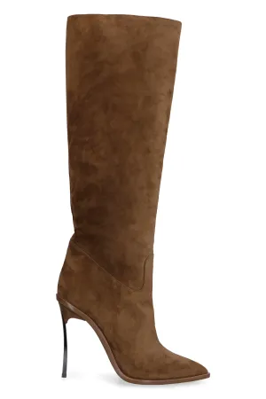 Suede knee high boots
