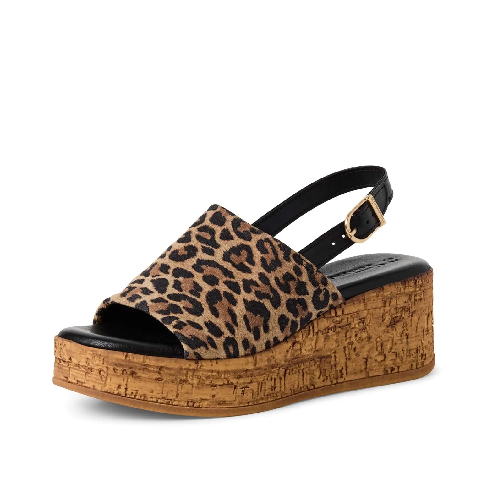Tamaris Cork Wedge Sandal Leopard