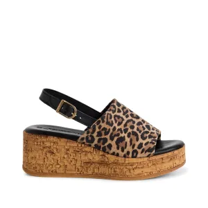 Tamaris Cork Wedge Sandal Leopard