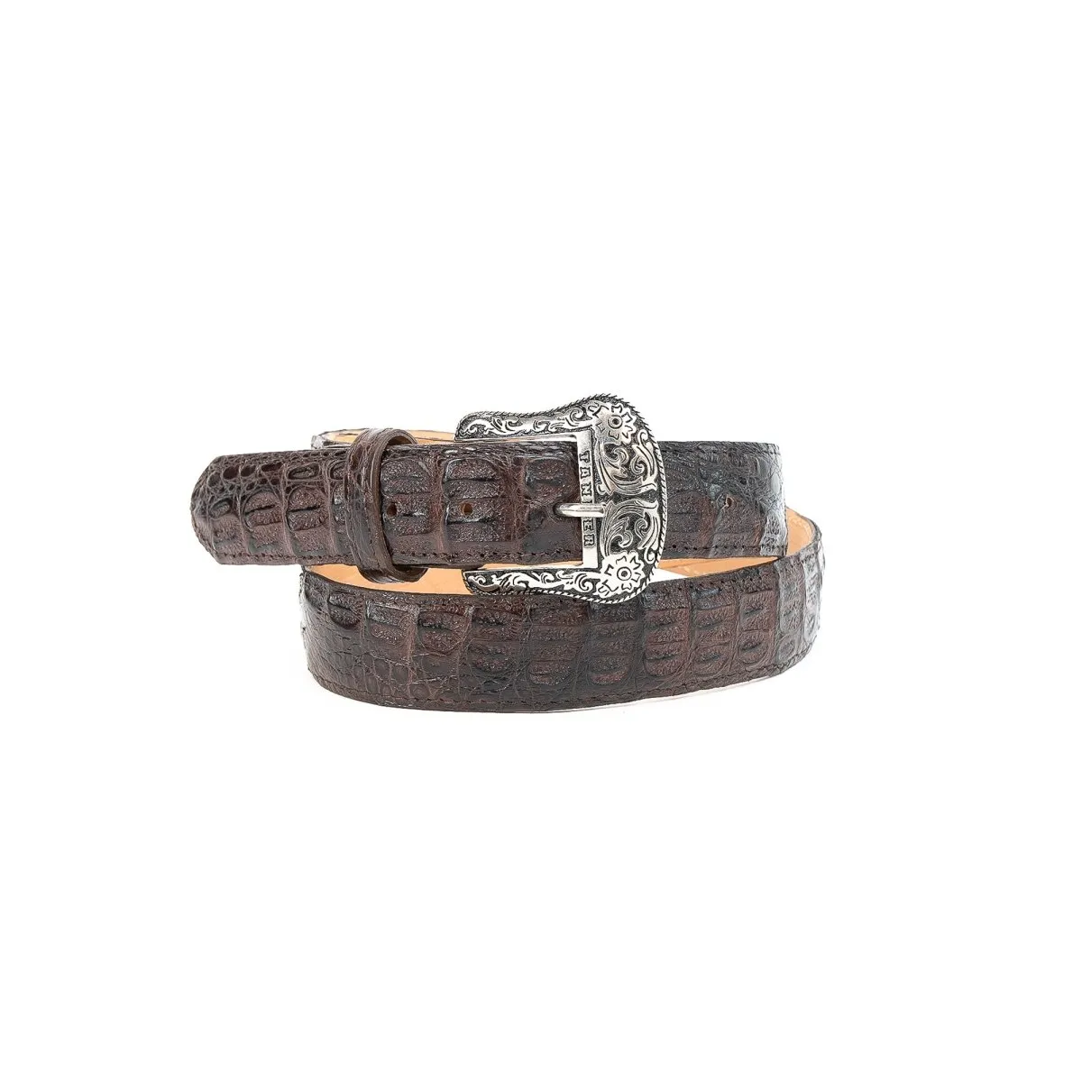 TANNER MARK EXOTIC BELT Caiman Brown Luxury Belt