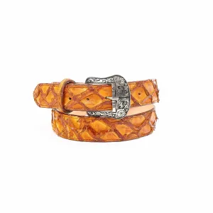 TANNER MARK EXOTIC BELT Monster Fish Brandy Luxury Belt