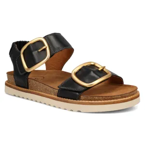 Taos On The Double Black Leather Sandal (Women's)