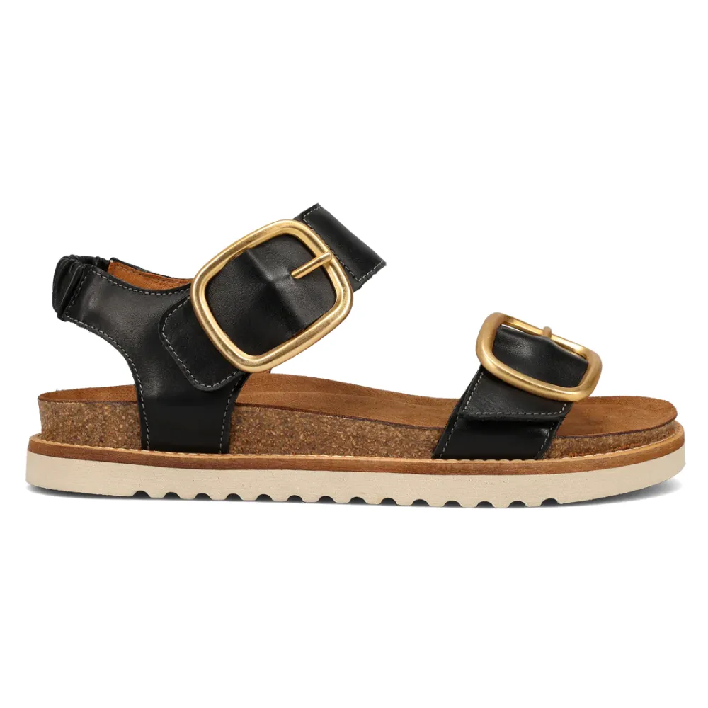 Taos On The Double Black Leather Sandal (Women's)