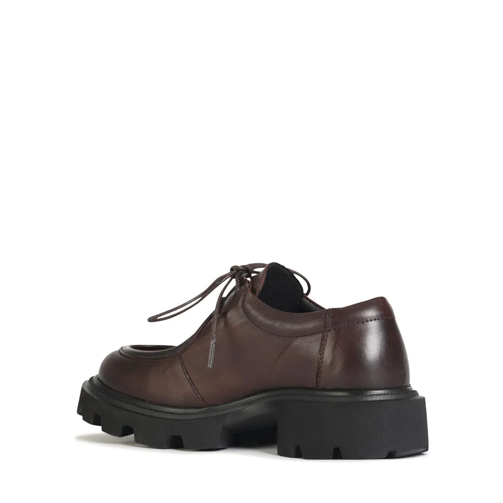 TESS LEATHER LACE-UP LOAFER BOOTS
