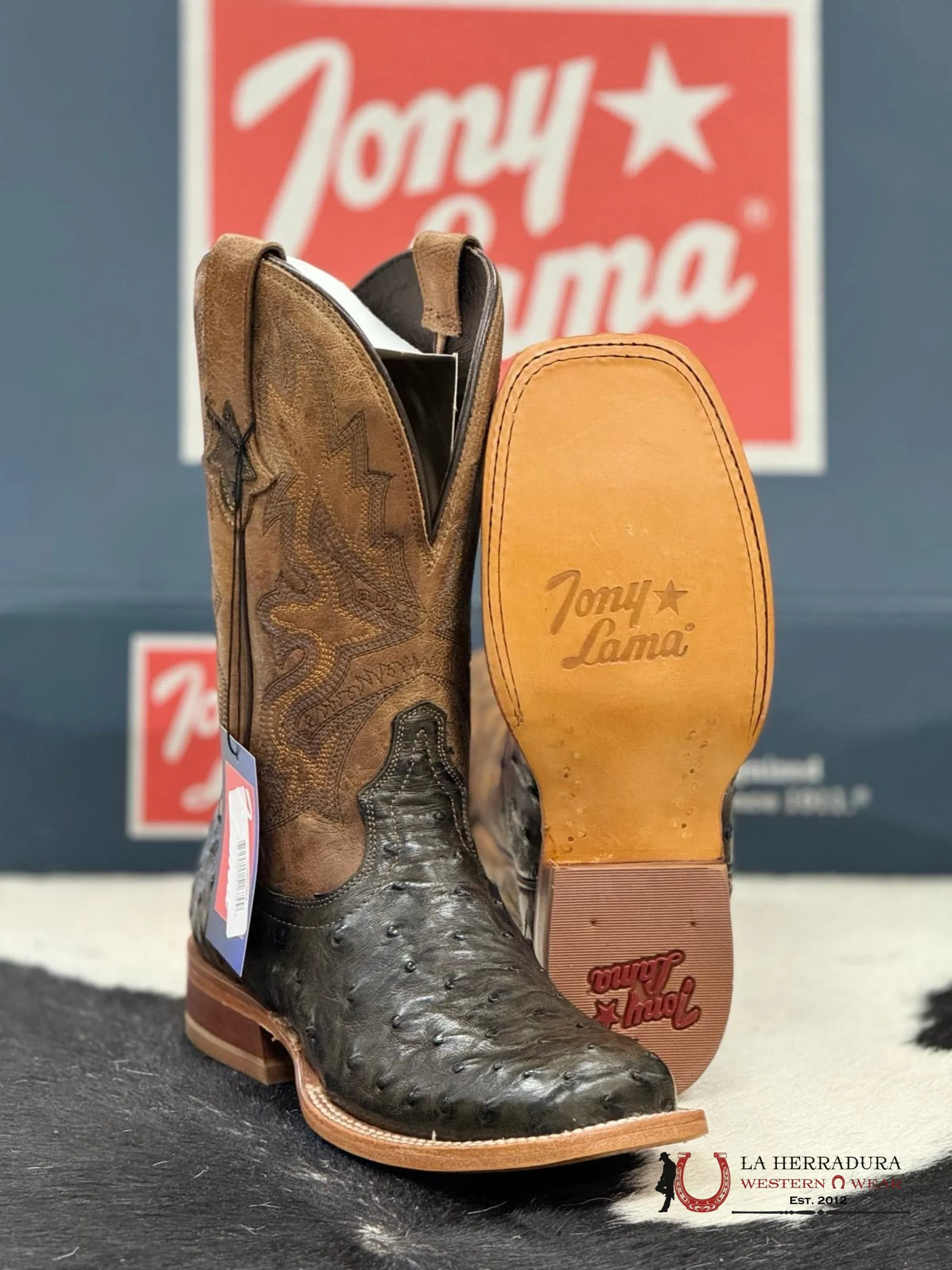 TONY LAMA TORI UMBER FULL QUILL OSTRICH