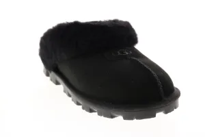 Ugg Coquette Slipper 5125-BLK Womens Black Suede Slip On Clogs Slippers Shoes